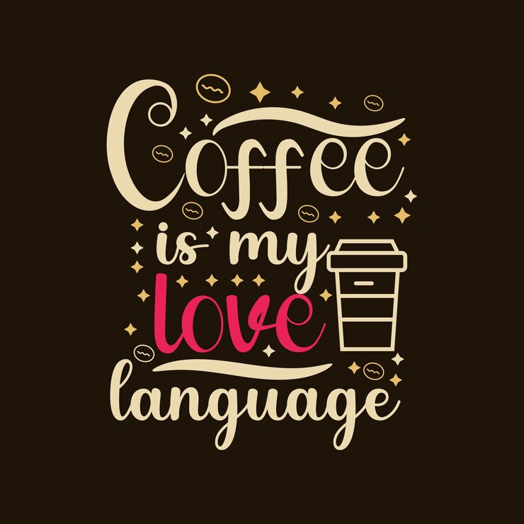 El café es mi vector de tipografía de lenguaje de amor.