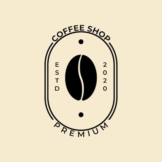 Café con estilo de línea logo icono diseño plantilla vector plano