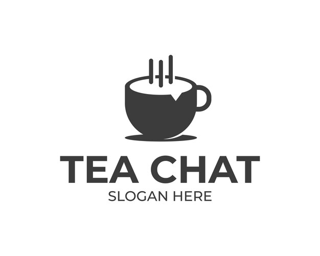 Café hablar chat burbuja taza logo vector descargar