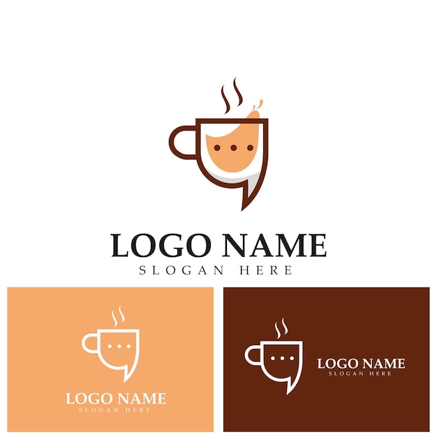 Café hablar logo vector icono ilustración