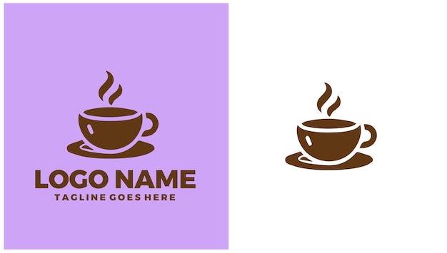 Café del libro Café literario Salón de lectura Café de la librería Ilustración de diseño de logotipo único