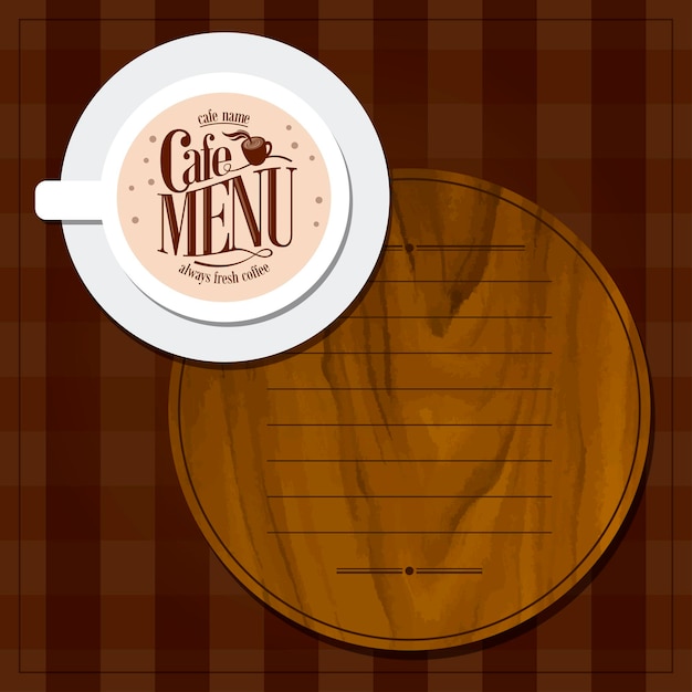 Café menú siempre café fresco ilustración vectorial