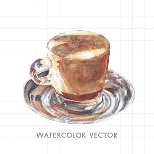 Vector café pintado por acuarela