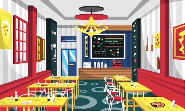 Vector cafe pizaa con estilo moderno