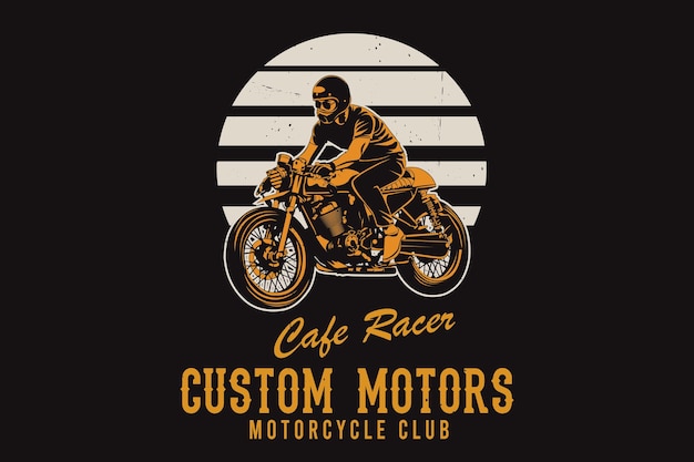 Cafe racer custom motors motocicleta club silueta diseño