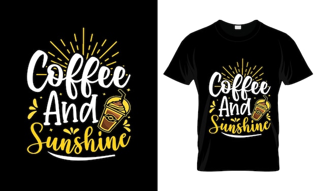 Café y sol coloridas camisetas gráficas de unicornio diseño de camisetas