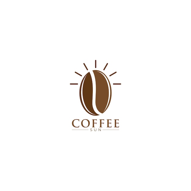 café sol logo icono vector plantilla