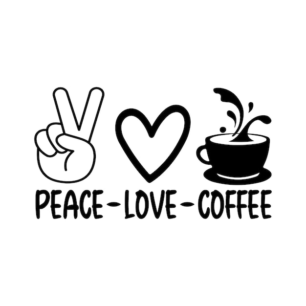 Café svg tipografía diseño de camiseta paquete vectorial letras negras adhesivo de café conjunto silueta