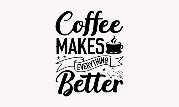Café tipografía camiseta diseño de letras plantilla ropa de moda