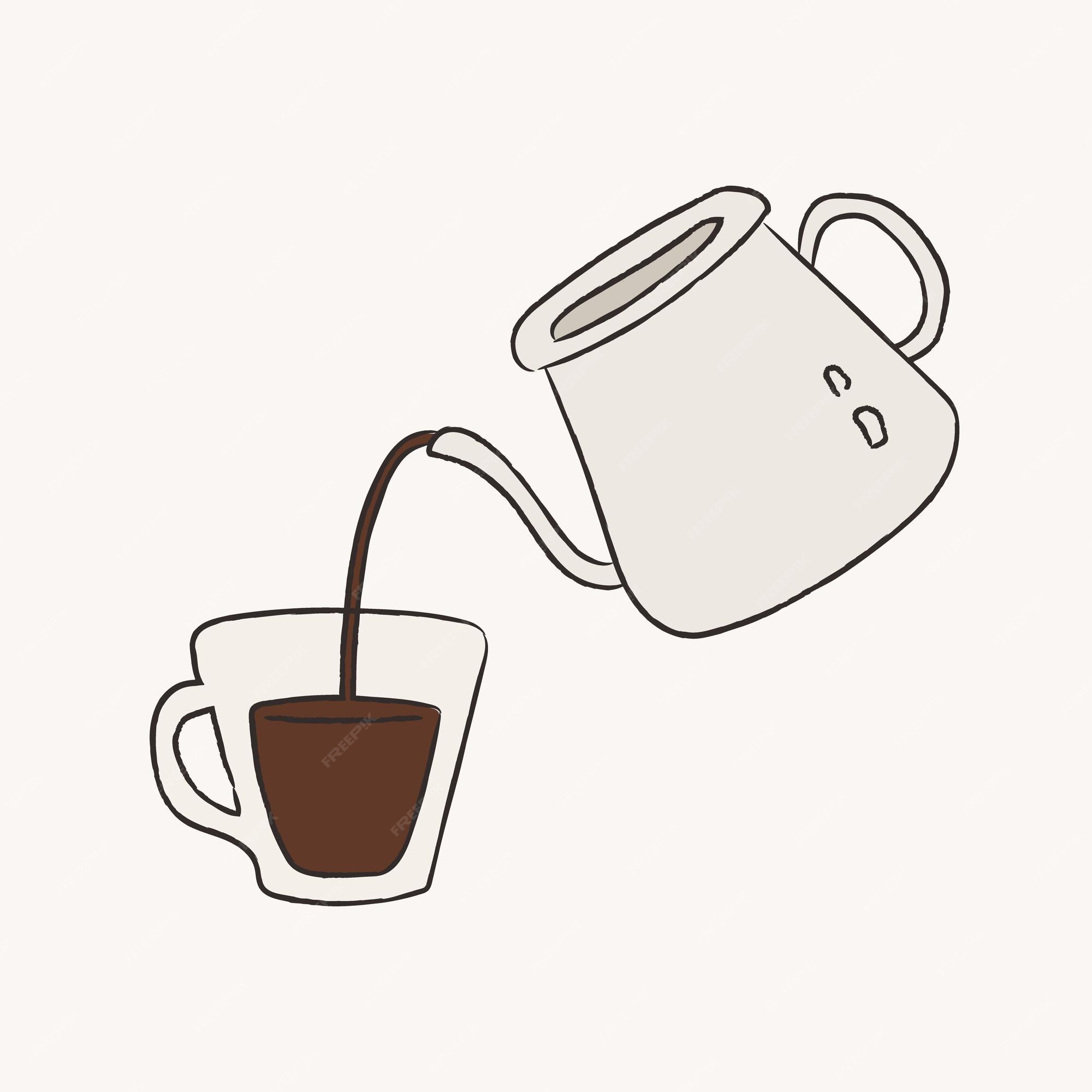 Taza De Dibujo a Mano Para Café. Ilustración Vectorial Vintage