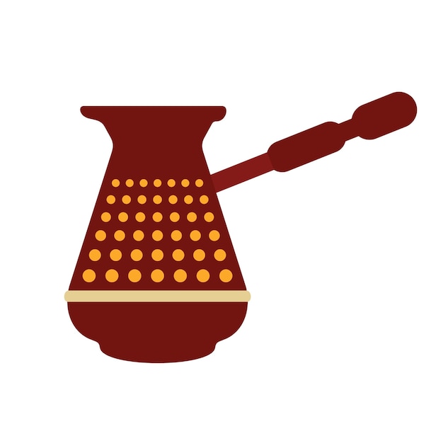 Cafetera tradicional turca. Ilustración de vector de estilo plano.