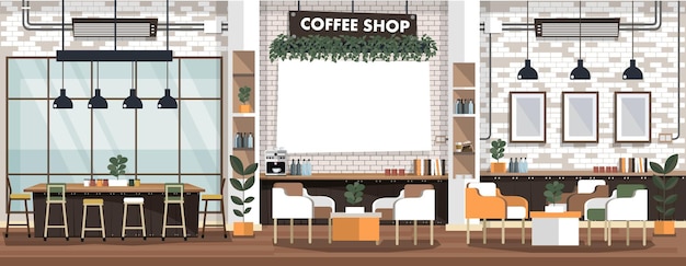 cafetería cafetería Ilustración de estilo plano EPS 10 vector
