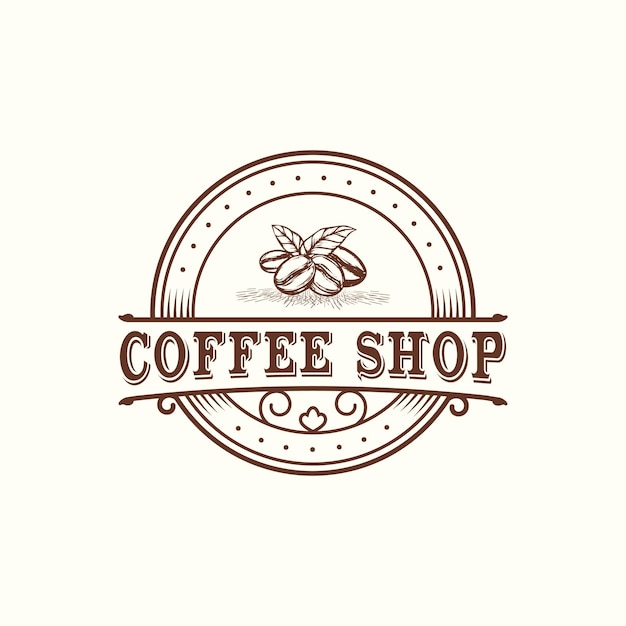 cafetería clásica y diseño de logotipo de estilo retro vintage