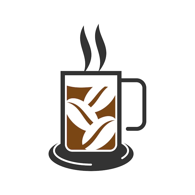 Cafetería logo coffee cup y coffee been plantilla de logotipo icono ilustración identidad de marca ilustración aislada y plana gráfico vectorial