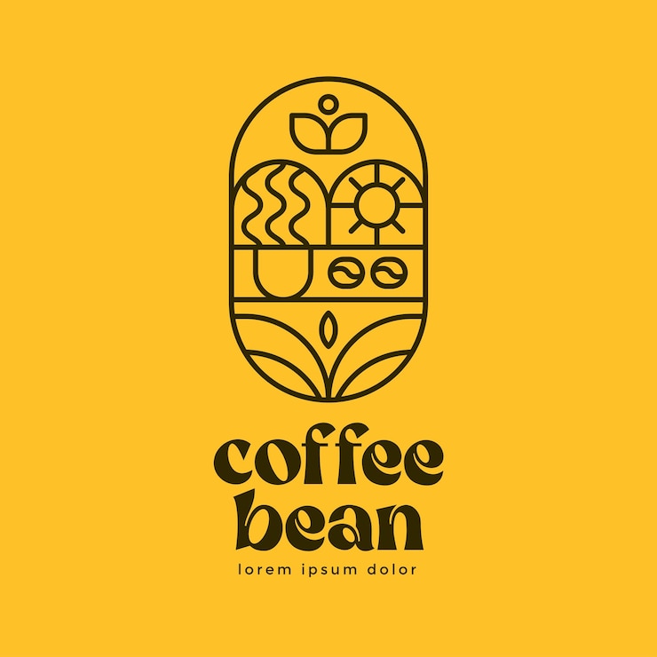 Vector cafetería logo monoline vector