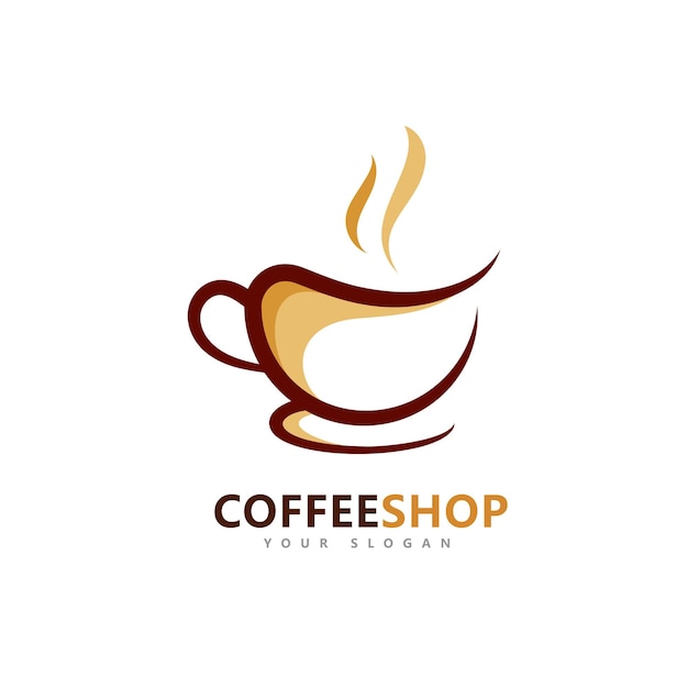 Cafetería Logotipo vectorial minimalista Plantilla de logotipo de granos de café