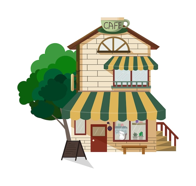 Cafetería. Vector de la casa de café