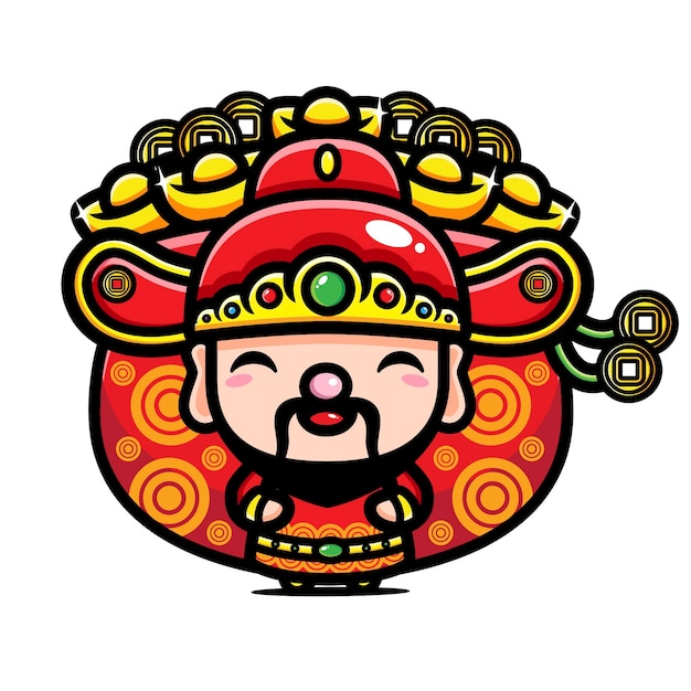 cai shen diseña el dios de la prosperidad