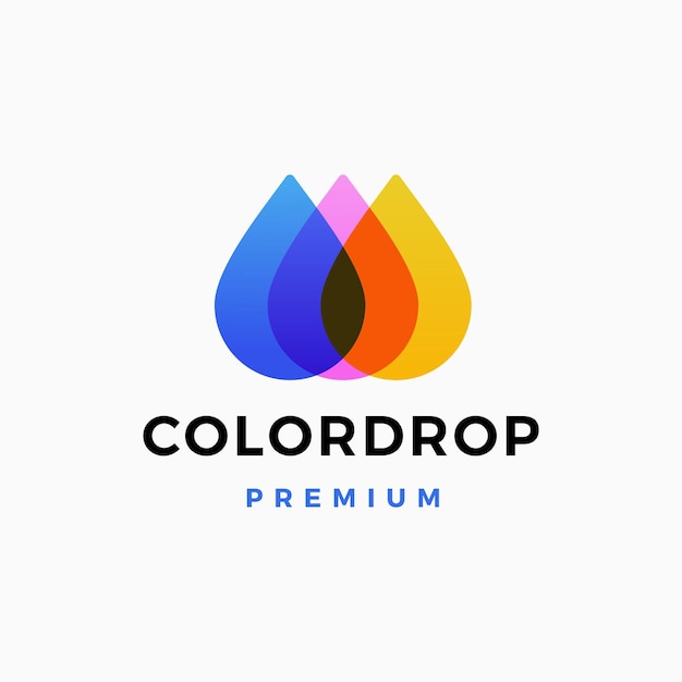 caída de color gradiente de color logotipo ilustración del icono vectorial