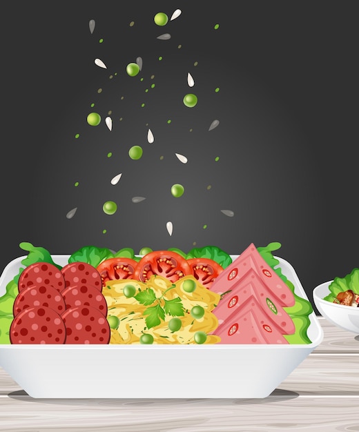 Caída de condimentos en el plato.