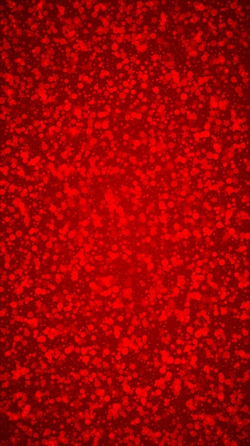 Caída mágica de nieve trasfondo navideño Flocos de nieve voladores sutiles y estrellas en el fondo rojo navideño Caída mágica de nieve paisaje navideño Ilustración vectorial vertical