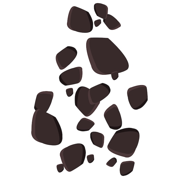 Caída, marrón, piedras, o, tierra, aislado, blanco Clipart
