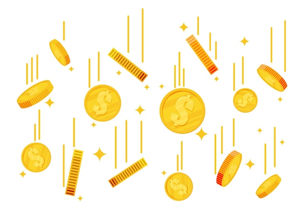 Caída de monedas de oro Lluvia de dinero