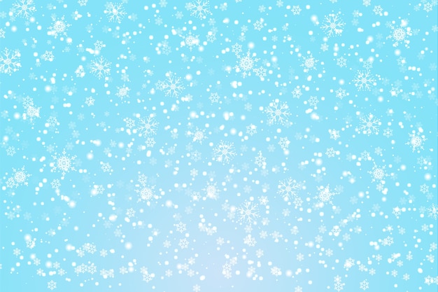 Caída de nieve. Copos de nieve blancos sobre fondo azul. Fondo de nieve.