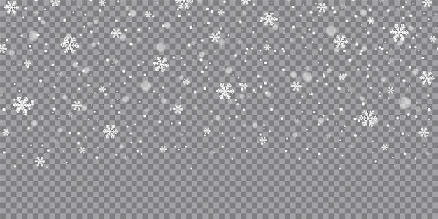 Vector la caída de nieve de navidad. copos de nieve, fuertes nevadas.