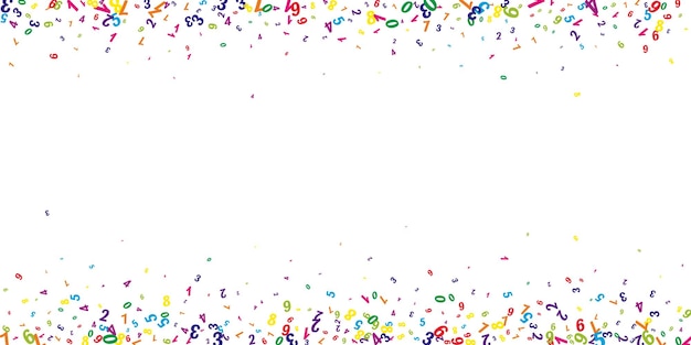 La caída de los números coloridos concepto de estudio de matemáticas con