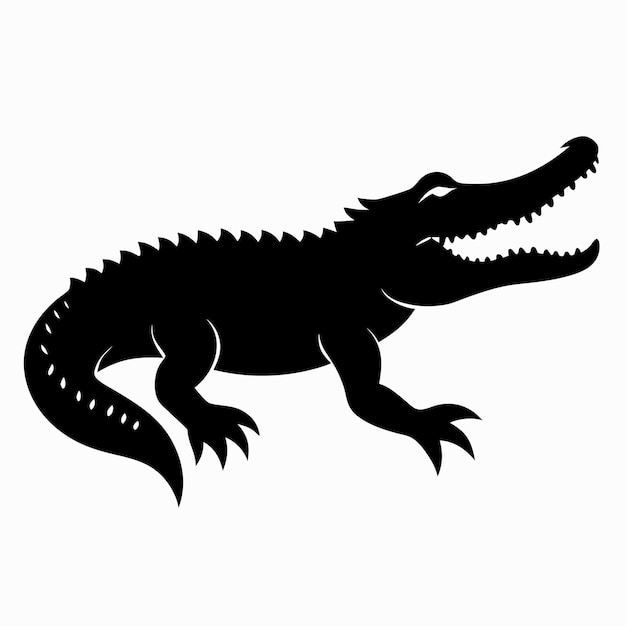 un caiman negro con un fondo blanco y la palabra caiman en él