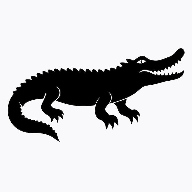 un caiman negro con un fondo blanco y la palabra caiman en él