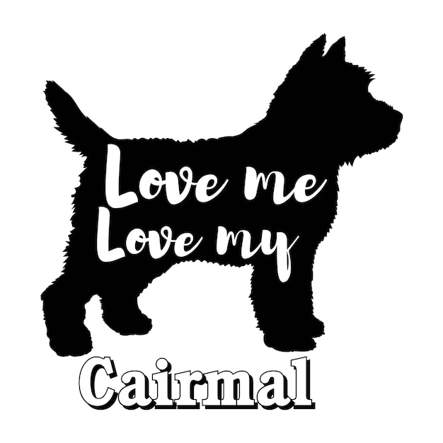 Cairmal me ama el amor de mi perro vector silueta mascota