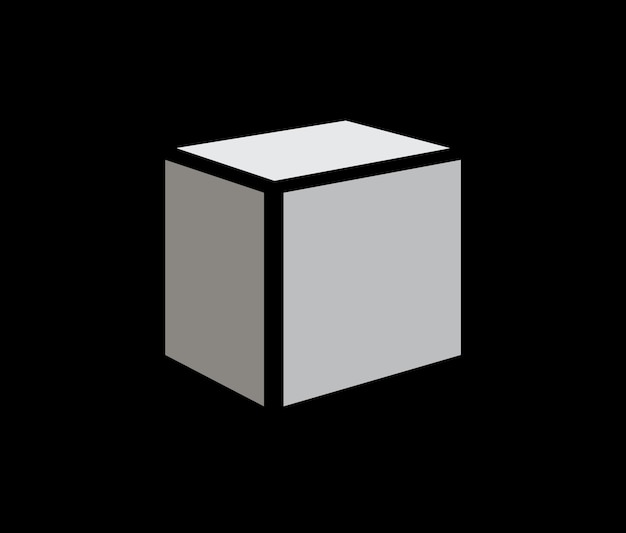 Caja 3D fondo negro