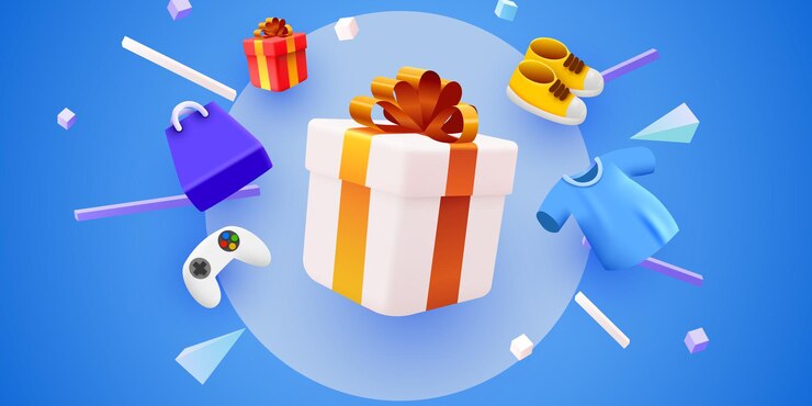 Vector caja actual con artículos de compras concepto de compras navideñas