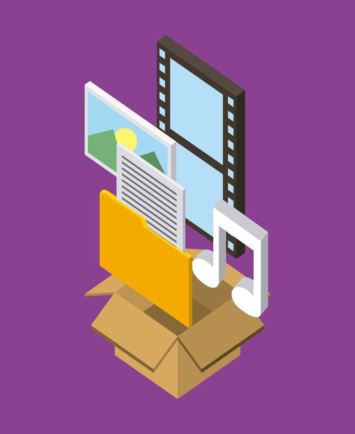 caja de almacenamiento con carpeta de fotos de música