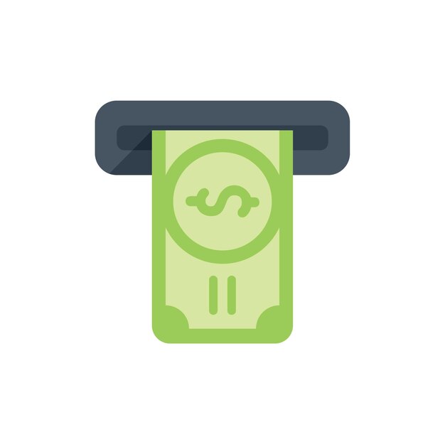 El caja automático dispensando el icono del billete de dólar de Estados Unidos