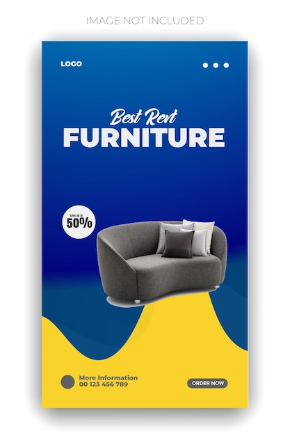una caja azul y amarilla que dice mejores muebles