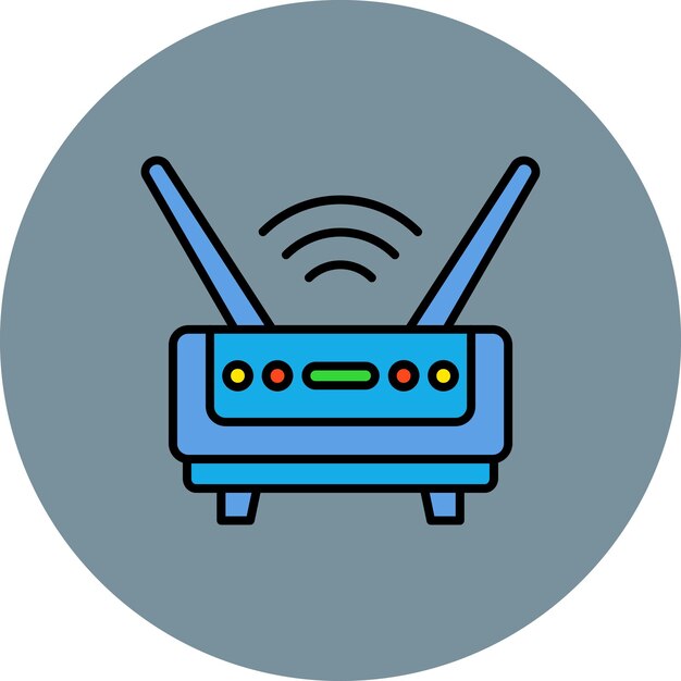 una caja azul con una antena azul que dice un en él