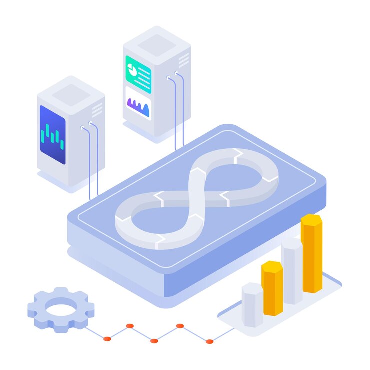 Vector una caja azul con una flecha grande que señala a la derecha