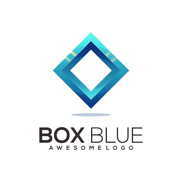 Caja azul logo degradado colorido