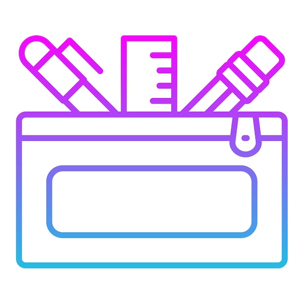 una caja azul y rosa con un lápiz y un lápic en él