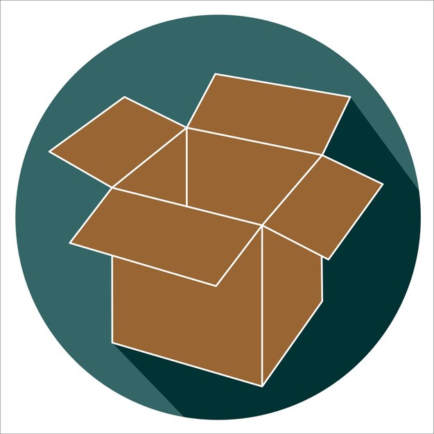 Una caja azul con una sombra larga está etiquetada como caja.
