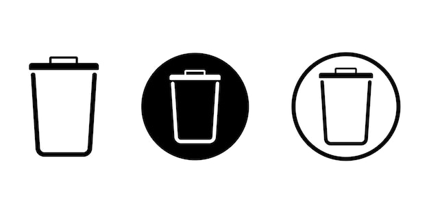 Caja de basura para el diseño Icono de vector de canasta simple Ilustración de vector de basura