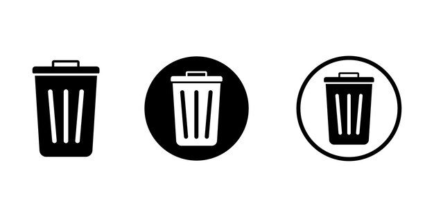 Caja de basura para el diseño Icono de vector de canasta simple Ilustración de vector de basura