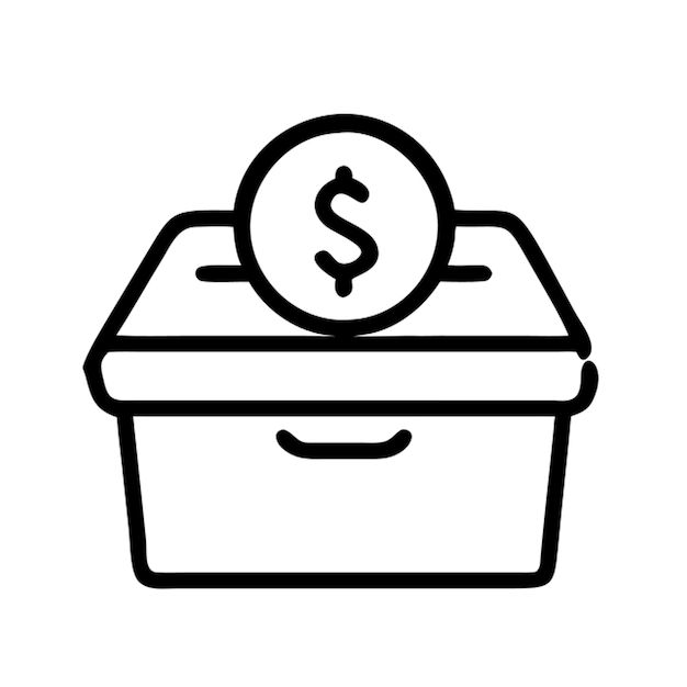 una caja con un billete de un dólar en ella que dice dólar