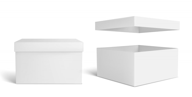 Caja blanca. Caja de embalaje en blanco, paquete