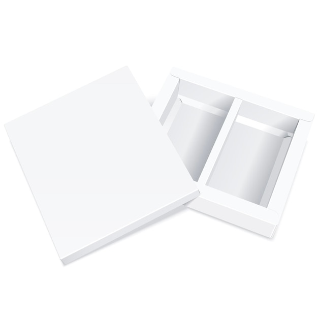 caja en blanco abierta