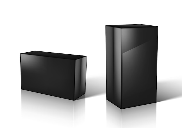 Caja brillante negra 3D para joyas o pequeños regalos