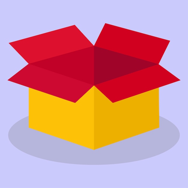 Caja una caja de cartón abierta la imagen está hecha en un estilo plano